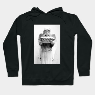 Black and White Angel Statue Photo Hoodie